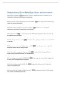 Respiratory Disorders Questions and answers 