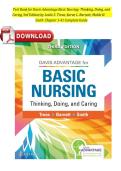 Full Test Bank for Davis Advantage Basic Nursing&colon; Thinking&comma; Doing&comma; and Caring 3rd Edition by Leslie S&period; Treas&comma; Karen L&period; Barnett&comma; and Mable H&period; Smith Complete Coverage &lpar;Chapters 1-41&rpar; Verified Questions & Correct Answers Nursing Theory &sol; Patient Safety &sol; Cli