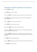 Respiratory disorders Questions and answers 