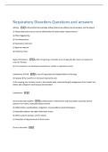 Respiratory Disorders Questions and answers 