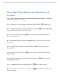 Respiratory Disorders review Questions and  answers 