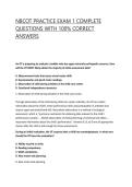 &sol;NBCOT PRACTICE EXAM 1 COMPLETE QUESTIONS WITH 100&percnt; CORRECT ANSWERS &vert; VERIFIED EXAM QUESTIONS &vert;