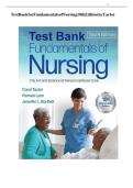 Test Bank Guide For Fundamentals Of Nursing &colon; The Art And Science Of Person-Centered Care Tenth &comma; North American Edition By Carol R&period; Taylor&comma; Pamela B Lynn & Jennifer L Bartlett ALL Chapters With Complete Answers & Explanation In Every Question
