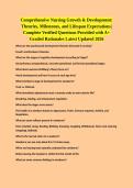 Comprehensive Nursing Growth & Development&colon; Theories&comma; Milestones&comma; and Lifespan Expectations&vert;Complete Verified Questions Provided with A&plus; Graded Rationales Latest Updated 2026 