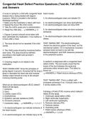 Congenital Heart Defect Practice Questions &lpar;Test &num;4&comma; Fall 2020&rpar; and Answers