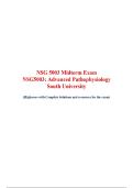 NSG 5003 Midterm Exam NSG5003&colon; Advanced Pathophysiology South University