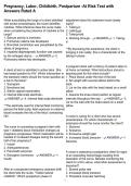 Pregnancy&comma; Labor&comma; Childbirth&comma; Postpartum -At Risk Test with Answers Rated A
