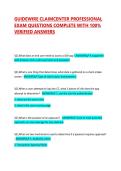 GUIDEWIRE CLAIMCENTER PROFESSIONAL EXAM QUESTIONS COMPLETE WITH 100&percnt; VERIFIED ANSWERS