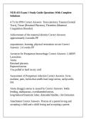 NUR 413 Exam 1 Study Guide Questions With Complete Solutions