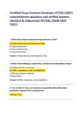Certified Texas Contract Developer &lpar;CTCD&rpar; &lpar;2025&rpar;  comprehensive questions and verified answers  &lpar;detailed & elaborated&rpar; ACTUAL EXAM 2025  TEST&excl;&excl;