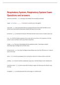 Respiratory System&comma; Respiratory System Exam  Questions and answers 