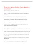 Respiratory System Anatomy Exam Questions  and answers 