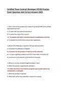 Certified Texas Contract Developer &lpar;CTCD&rpar; Practice  Exam Questions And Correct Answers 2025