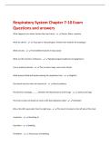 Respiratory System Chapter 7-10 Exam  Questions and answers 