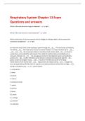 Respiratory System Chapter 13 Exam  Questions and answers 