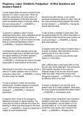 Pregnancy&comma; Labor&comma; Childbirth&comma; Postpartum - At Risk Questions and Answers Rated A