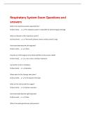 Respiratory System Exam Questions and  answers 
