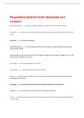 Respiratory System Exam Questions and  answers 