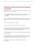 Respiratory System Functions Exam Questions  and answers 
