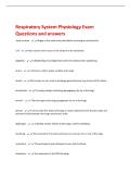 Respiratory System Physiology Exam  Questions and answers 