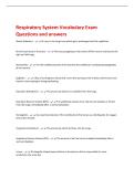 Respiratory System Vocabulary Exam  Questions and answers 