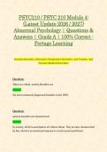 PSYC210 &sol; PSYC 210 Module 4&colon; &lpar;Latest Update 2026 &sol; 2027&rpar; Abnormal Psychology &vert; Questions & Answers &vert; Grade A &vert; 100&percnt; Correct - Portage Learning