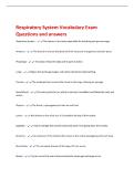 Respiratory System Vocabulary Exam  Questions and answers 