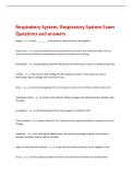 Respiratory System&comma; Respiratory System Exam  Questions and answers 