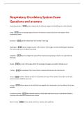 Respiratory-Circulatory System Exam  Questions and answers