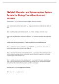 Skeletal&comma; Muscular&comma; and Integumentary System  Review for Biology Exam Questions and  answers 