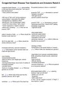 Congenital Heart Disease Test Questions and Answers Rated A