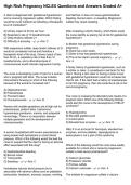 High Risk Pregnancy NCLEX Questions and Answers Graded A&plus;