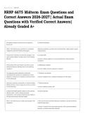 NRNP 6675 Midterm Exam Questions and Correct Answers 2026-2027 &vert; Actual Exam Questions with Verified Correct Answers &vert; Already Graded A&plus; - Walden University