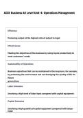 AICE Business AS Level Unit 4&colon; Operations Management