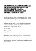 PROBABILISTIC MACHINE LEARNING AN INTRODUCTION 1ST EDITION KEVIN P MURPHY SOLUTION MANUAL COMPREHENSIVE TEST PAPER 2026 COMPLETE ANSWERS ACCURATE