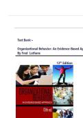 Test Bank - Organizational Behavior&colon; An Evidence-Based Approach 13th Edition by Luthans&comma; All 14 Chapters Covered&vert;&vert; Complete Latest Guide A&plus;