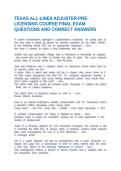 TEXAS ALL-LINES ADJUSTER PRE-LICENSING COURSE FINAL EXAM QUESTIONS AND CORRECT ANSWERS