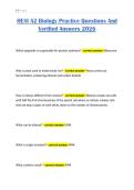 HESI A2 Biology Practice Questions And Verified Answers 2026