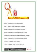 Barron&rsquo;s TOEFL Lesson 12 Vocabulary &ndash; 18 Key Terms with Definitions & Korean Translations &ndash; 2026