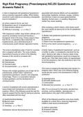 High Risk Pregnancy &lpar;Preeclampsia&rpar; NCLEX Questions and Answers Rated A