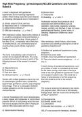 High Risk Pregnancy &lpar; preeclampsia&rpar; NCLEX Questions and Answers Rated A