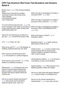 CPR Test-American Red Cross Test Questions and Answers Rated A