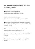 ICC MASONRY COMPREHENSIVE TEST 2026 SOLVED QUESTIONS