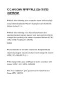 ICC MASONRY REVIEW FILE 2026 TESTED QUESTIONS