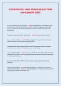 FLORIDA DENTAL LAWS AND RULES QUESTIONS AND ANSWERS 2025&excl;&excl;