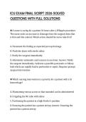 ICU EXAM FINAL SCRIPT 2026 SOLVED QUESTIONS WITH FULL SOLUTIONS