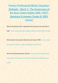 PPME BLOCK 3 The Governance of the Navy &lpar;Latest Update 2026 &sol; 2027&rpar; Questions & Answers &lbrace;Grade A&rcub; 100&percnt; Correct
