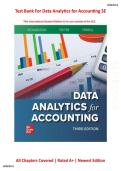 Test Bank  &ndash; Data Analytics for Accounting &lpar;3rd Edition&rpar; By Vernon J&period; Richardson &vert; All Chapters Covered &vert; Rated A&plus; &vert; Newest Edition