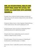 IDRL 308 OCCUPATIONAL HEALTH AND SAFETY FINAL EXAM TIPS ACTUAL TEST PAPER 2026 QUESTIONS WITH ANSWERS GRADED A&plus;
