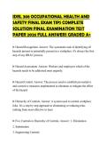 IDRL 308 OCCUPATIONAL HEALTH AND SAFETY FINAL EXAM TIPS COMPLETE SOLUTION FINAL EXAMINATION TEST PAPER 2026 FULL ANSWERS GRADED A&plus;
